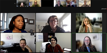 Screenshot of people in zoom meeting